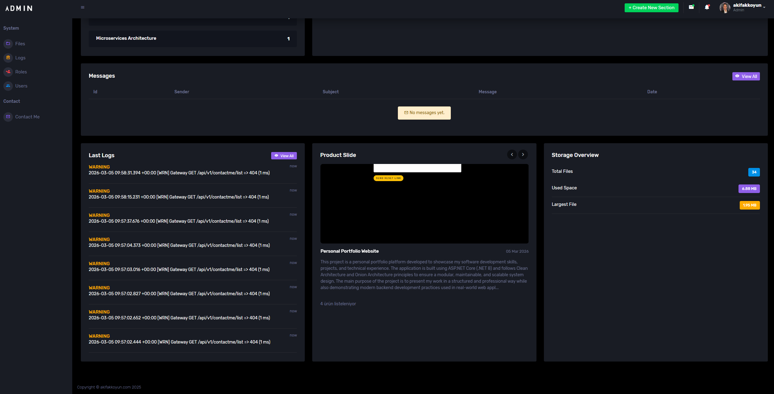 Personal Portfolio Microservices Platform